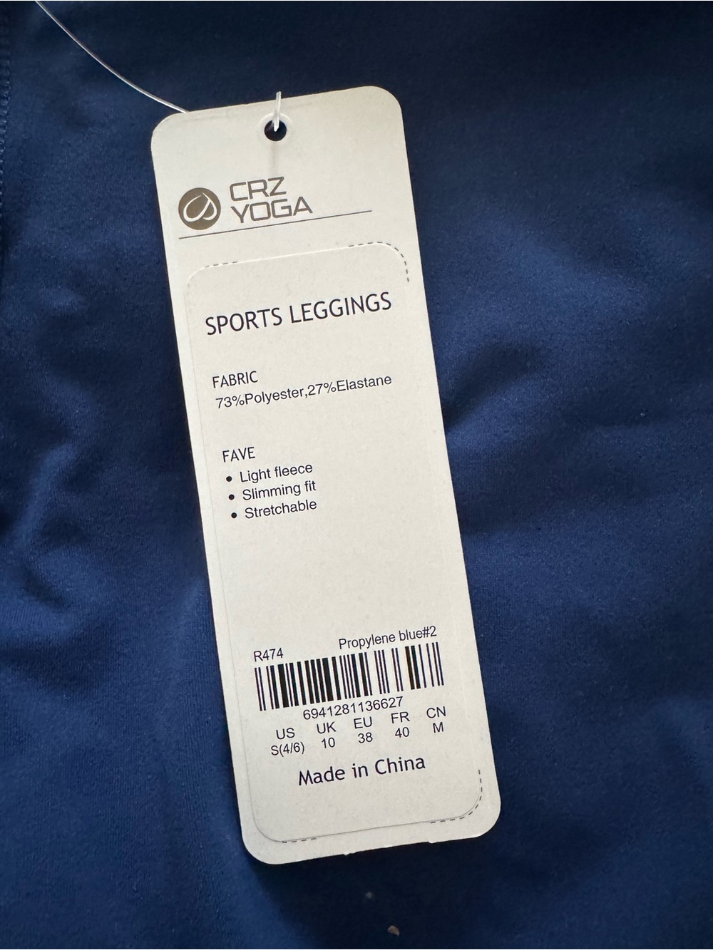 CRZ YOGA Navy Sports Leggings - Picture 3 of 3